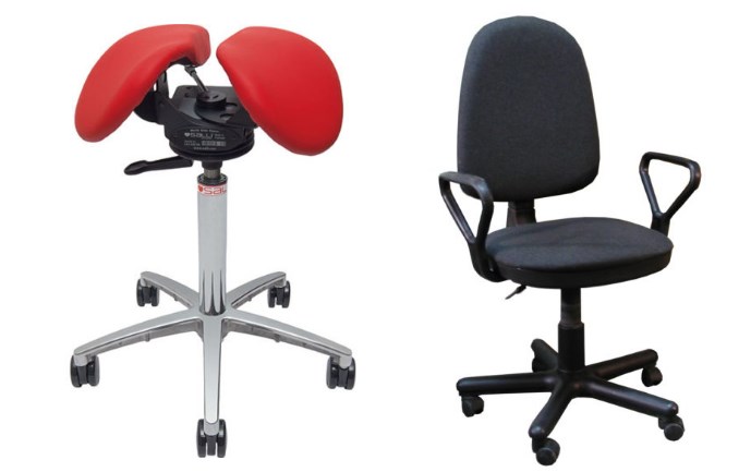 Ортопедический стул-седло красный лучше обычного стула